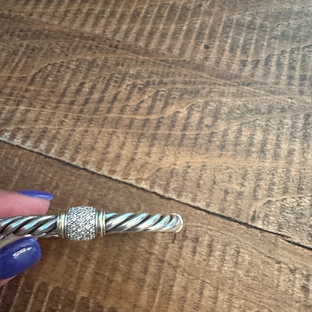 David Yurman Silver Bracelet with Diamond Accents